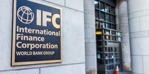 IFC entrance with sign of International Finance Corporation World Bank Group