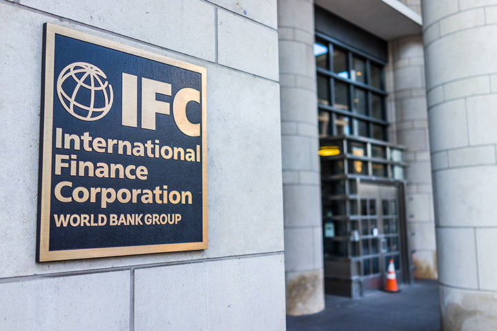 IFC entrance with sign of International Finance Corporation World Bank Group